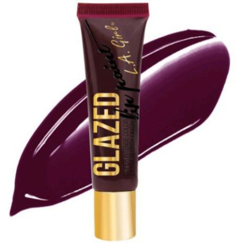 LA Girl Glazed Lip Paint in Tempt, showcasing vibrant color with a glossy finish and nourishing ingredients for comfortable wear.