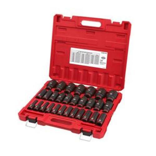 SHOCKWAVE Impact Socket Set 1/2 Inch Drive 29 Piece Metric Deep 6 Point 49667015
