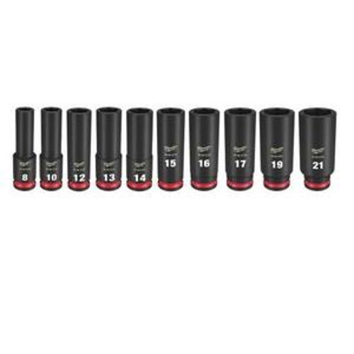 SHOCKWAVE Impact Socket Set 3/8 Inch Drive Metric Deep 6 Point 10 Piece