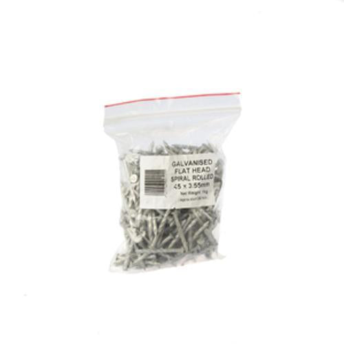 Spiral Rolled Nails 45 x - LUMBERLOK 3.55mm Galvanised 1Kg Pack