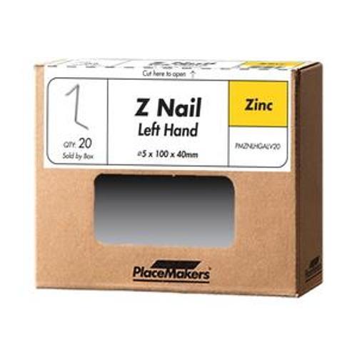 Z-Nails Wire Dogs Left Hand facing Zinc Coating in a handy 20 pack - PlaceMakers