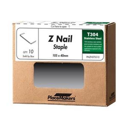 Z-Nails Wire Dogs Staple type T304 Stainless Steel in a handy 10 pack