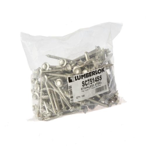 Screws 14g x 75mm Stainless Steel 100 Pack - LUMBERLOK