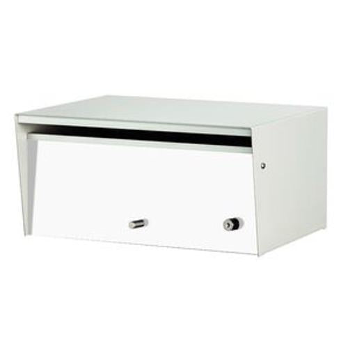 Metro Letterbox Front Open Silver Pearl/White - Box Design
