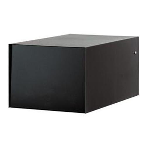 Letterbox Rural Front Open Full Black with Flag - Box Design