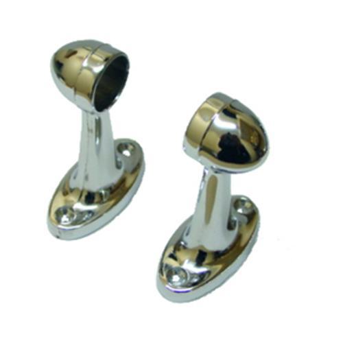 Towel Rail End Bracket Chrome For - Miles Nelson 19mm Tube White 028CP19T