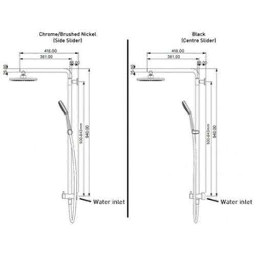 Splash Column Shower 3 Function Chrome 40230.02 - Elementi