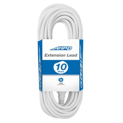 Extension Lead 10m 10A White - AMPD