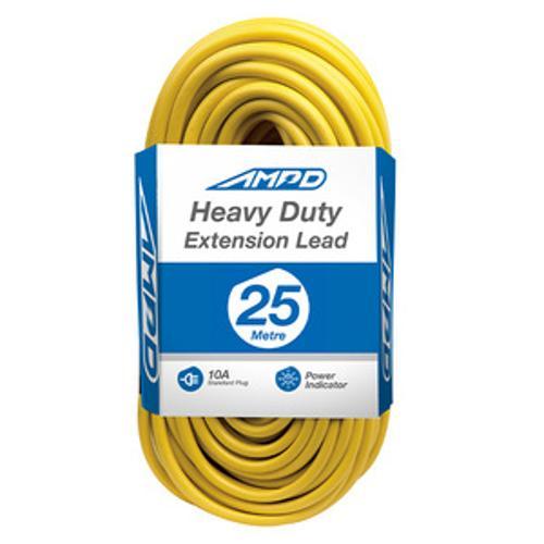 Extension Lead 25m 10A Heavy Duty Yellow - AMPD