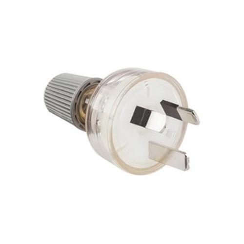 Plug Top 3-Pin Male With Cord Locking Nut Clear - HPM
