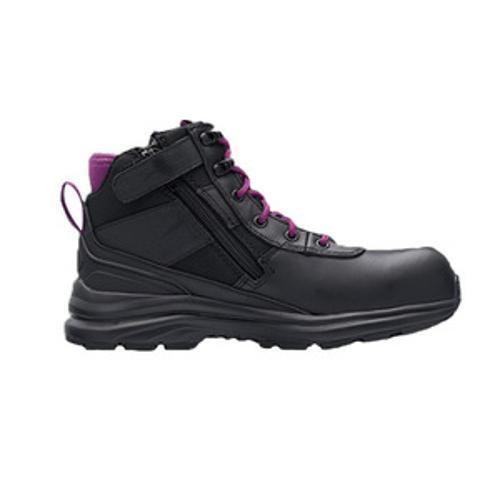 Womens 877 Zip Side Safety Boot Black Size 6 - Blundstone