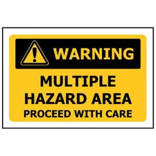 Sign Warning Multiple Hazard Area 340 x - Safety Genius 240mm