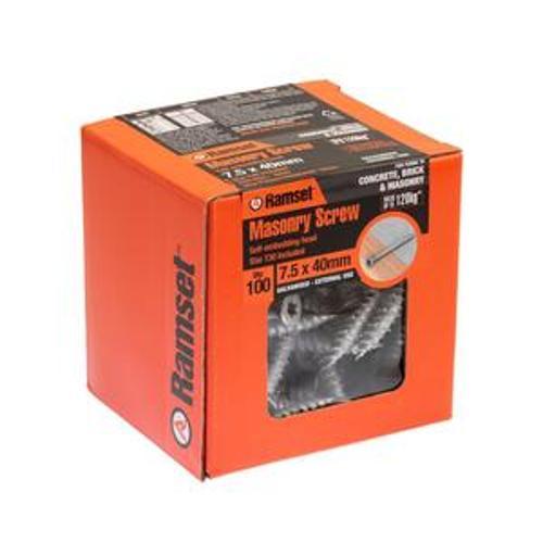 Masonry Concrete Screw Countersink Head Galvanised M7.5 - Ramset 40mm 100 Pack