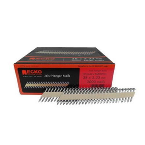 3.33 x 38mm Galvanised Round Head Collated Joist Hanger Nail 2000 pack - Ecko