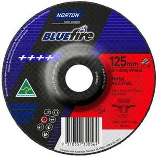 Blue Fire Metal DC Grinding Wheel 125 x 6.0 x - Norton 22.2mm