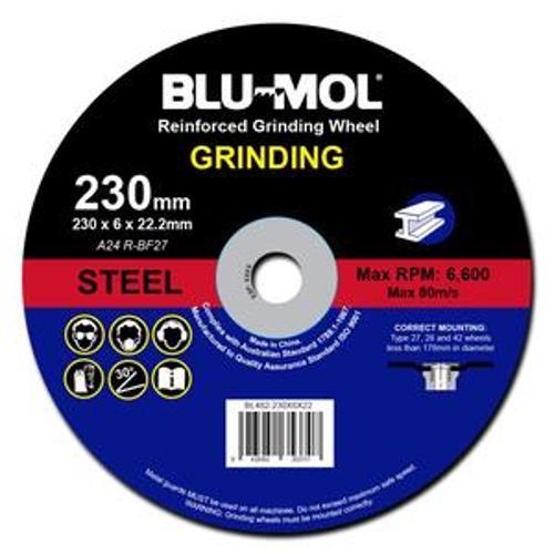 Metal Grinding Wheel 230 x 6 x - Blu-Mol 22mm