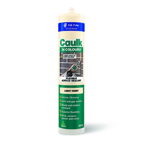 Caulk In Colours Flexible Acrylic Sealant - H B FULLER 450g Light Ivory