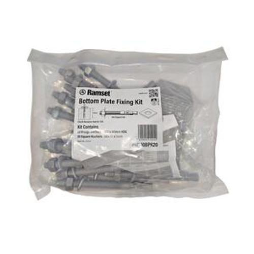 Bottom Plate Fixing Kit Galvanised Thrubolts M12 140mm with 50mm Square Washers