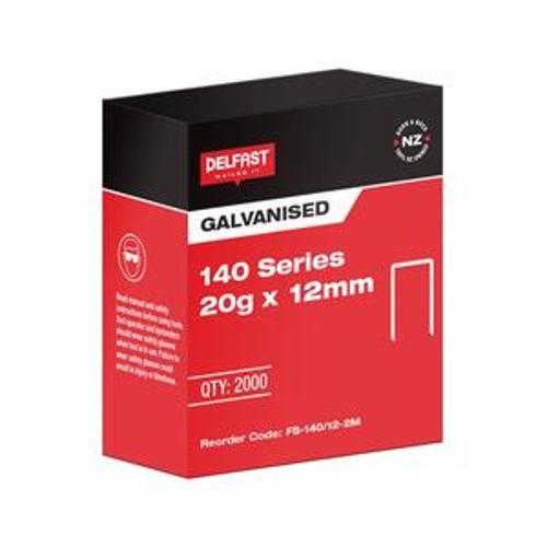 Staples 140 Series 12mm Galvanised 2000 Box FS-140/12-2M - Delfast
