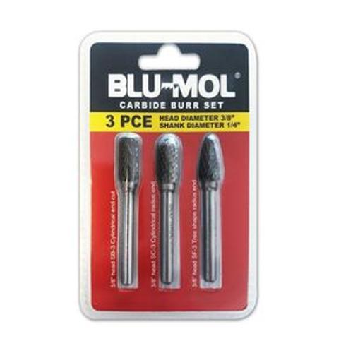 Carbide Burr Set 3/8 Inch 3-Piece BL360-S3 - Blu-Mol