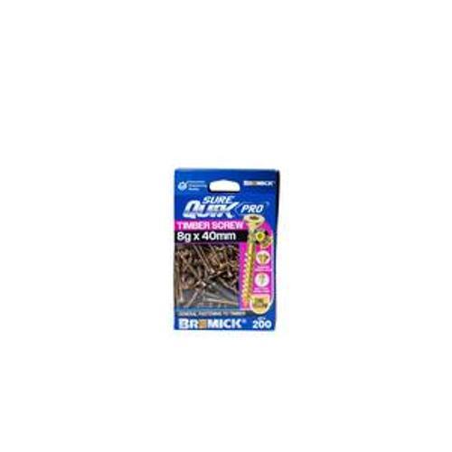 SureQuik Pro Wood Screw - Bremick 8G 40mm ZINC T20 200 Packet