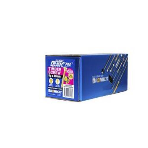 SureQuik Pro Wood Screw - Bremick 8G 40mm ZINC T20 1000 Packet