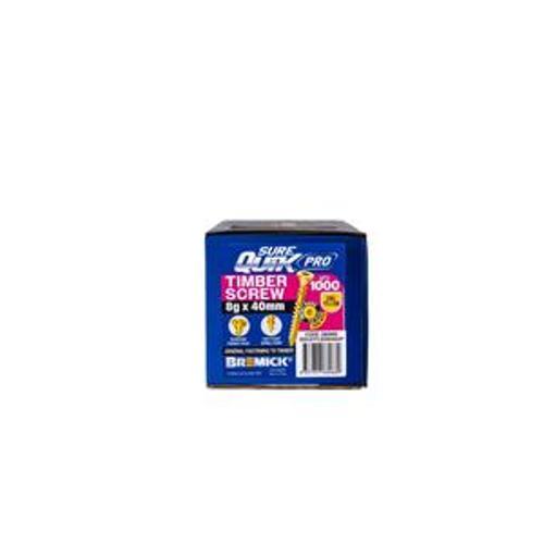SureQuik Pro Wood Screw - Bremick 8G 40mm ZINC T20 1000 Packet