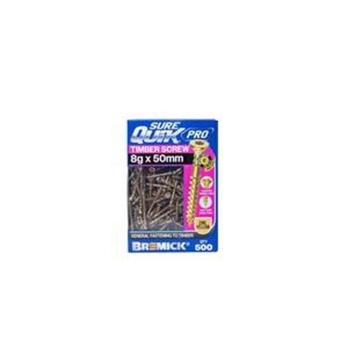 SureQuik Pro Wood Screw - Bremick 8G 50mm ZINC T20 500 Packet