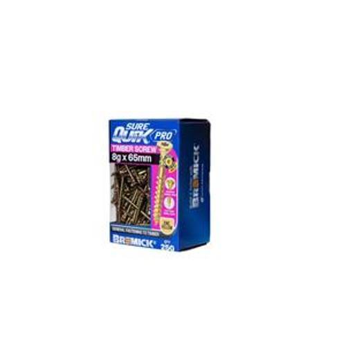 SureQuik Pro Wood Screw - Bremick 8G 65mm ZINC T20 250 Packet