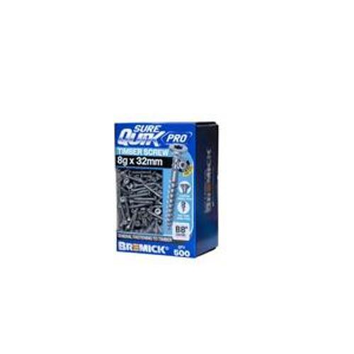SureQuik Pro Wood Screw - Bremick 8G 32mm B8 T20 500 Packet