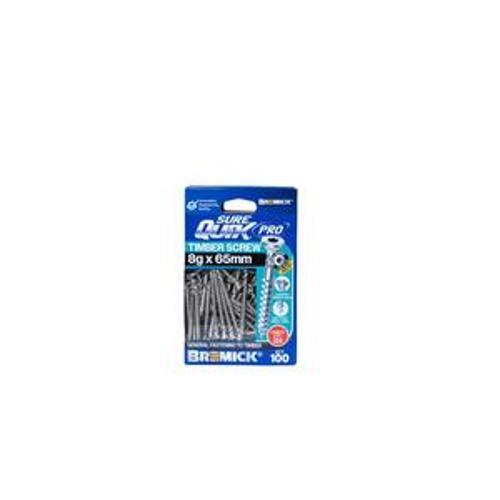 SureQuik Pro Wood Screw - Bremick 8G 65mm B8 T20 100 Packet