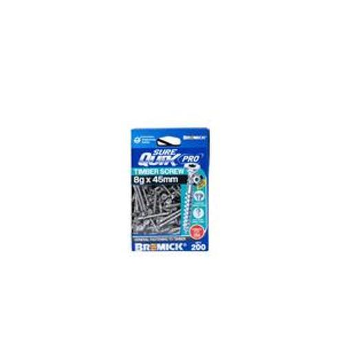 SureQuik Pro Wood Screw - Bremick 8G 45mm SS T304 T20 200 Packet