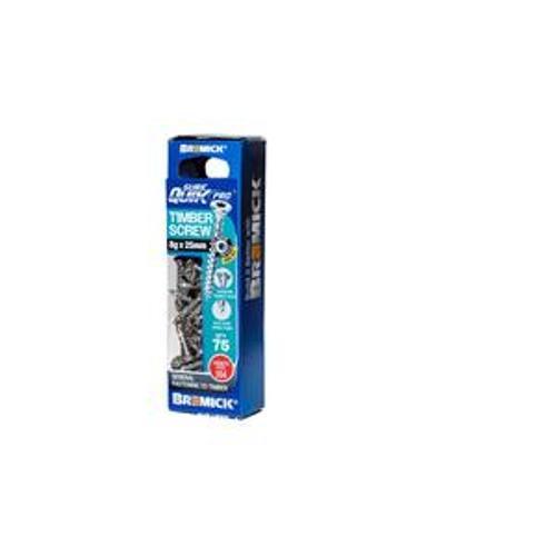 SureQuik Pro Wood Screw - Bremick 8G 25mm SS T304 T20 75 Packet
