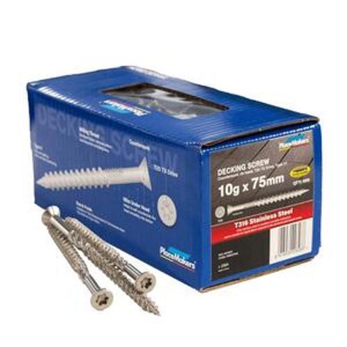 Deck and Landscape Screw T25 Torx Drive T316 Grade Stainless Steel 10g 75mm 450