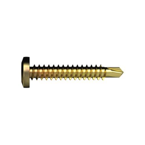 Self Drilling Screw for Metal 10g x 22mm Wafer Head Square Drive Zinc Yellow
