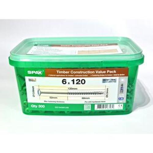 SPAX Delta-Seal Washer Head Value Pack 6 x 120mm 300 PA