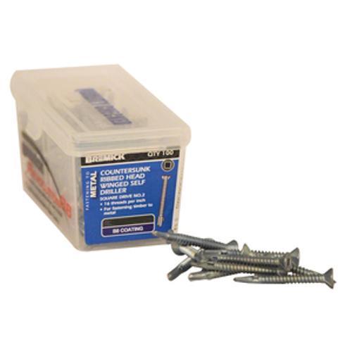 Self Drilling Screw for Metal Wing 10G x 65mm Countersink Head Square Drive B8