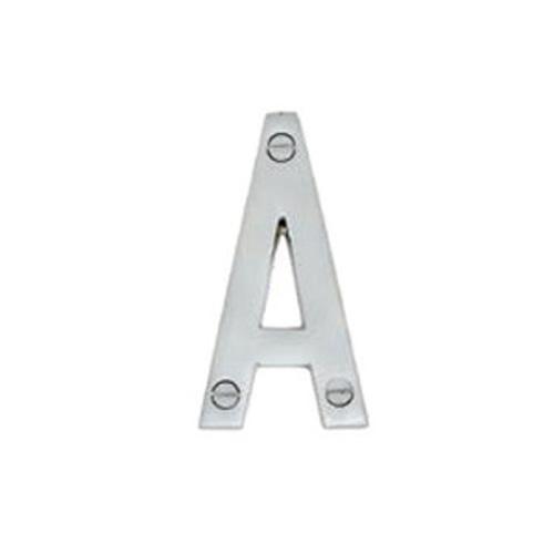 Modern Letter A Satin Chrome - Elements Hardware 76mm
