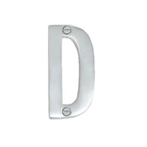 Modern Letter D Satin Chrome 76mm