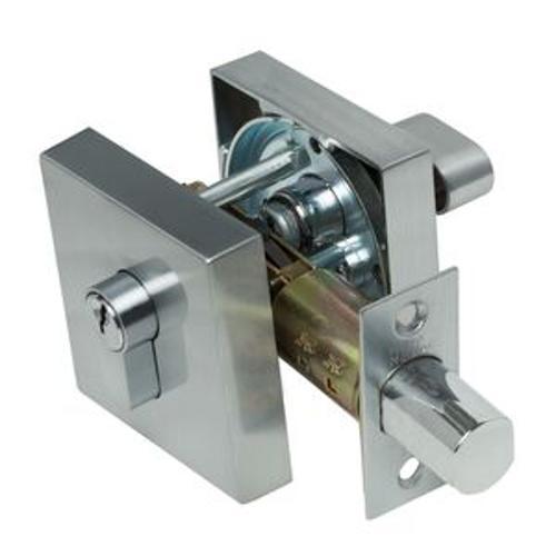S Range Square Deadbolt Satin Chrome - Miles Nelson