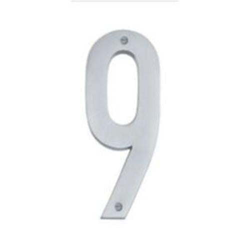 Modern Number 9 Satin Chrome 76mm