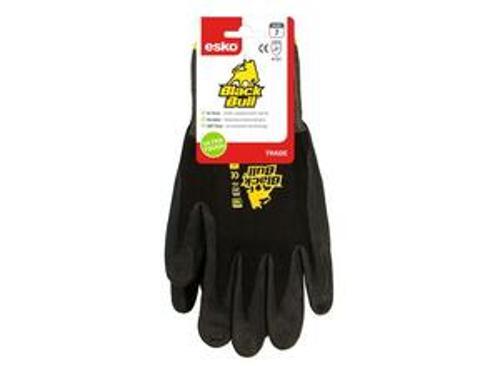 Black Bull Nitrile Glove Black Polyamide Liner Size - Esko 9L