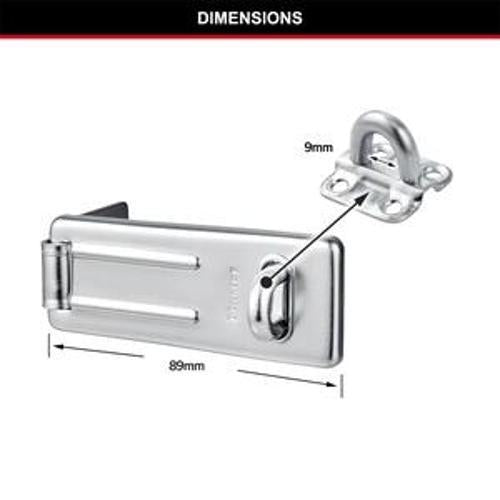 Hasp & Staple with Locking Eye Hard Wrought Steel Zinc Plated - Master Lock 89mm