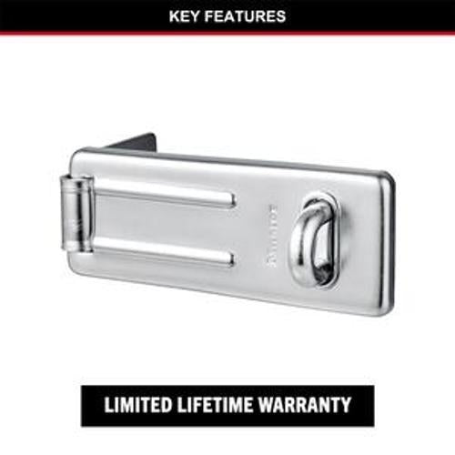 Hasp & Staple with Locking Eye Hard Wrought Steel Zinc Plated - Master Lock 89mm