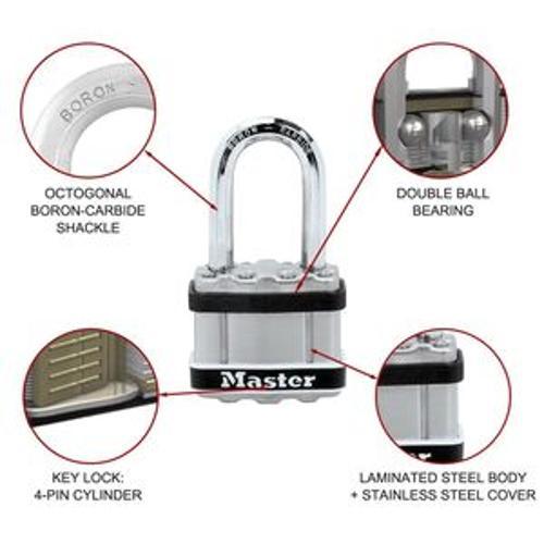 Padlock Stainless Steel Long Shackle - Master Lock 38mm