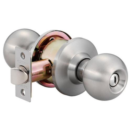 Bala Entrance Knobset Single Cylinder Satin Stainless Steel Vis Pack