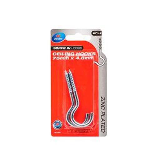 Ceiling Hook Zinc Plated 5 x 75 x - Zenith 22mm