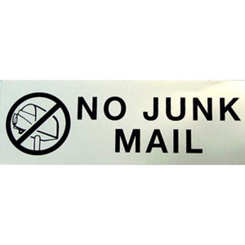 No Junk Mail Door Sign 110 x - Markit Graphics 40mm
