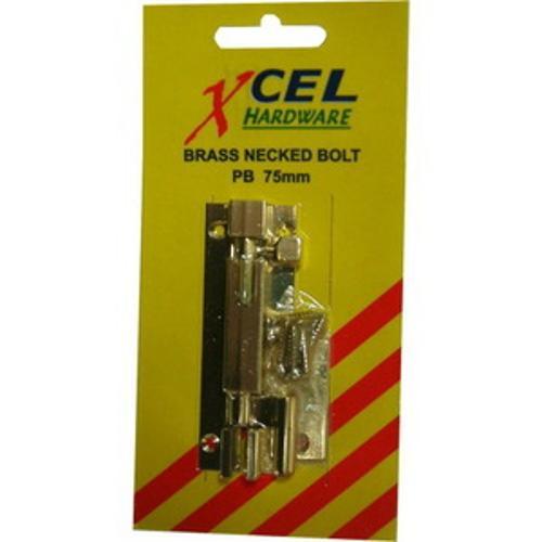 Necked Socket Bolt 100mm Polished Brass Carded - Xcel