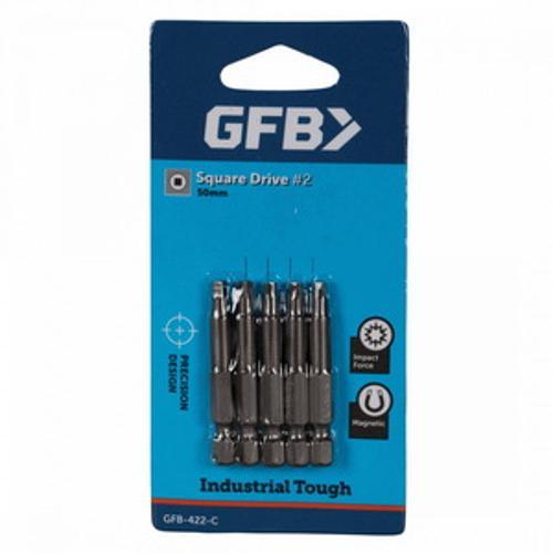Square Screwdriver Bit #2 50mm 5 Pack